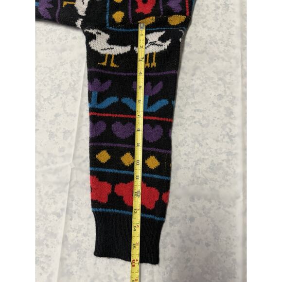 Duck Print Debut Sweater Size S/M Long sleeve Primarily Black - Picture 8 of 8